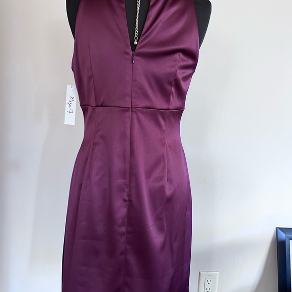 Eliza J Violet Satin Midi Dress - Picture 4 of 7